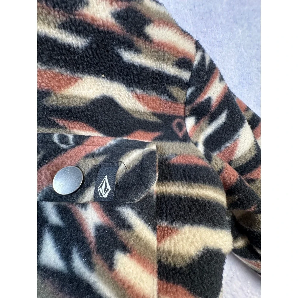 Volcom Kids 3T Fleece Hooded Jacket Southwestern Geometric Print Sherpa Hood